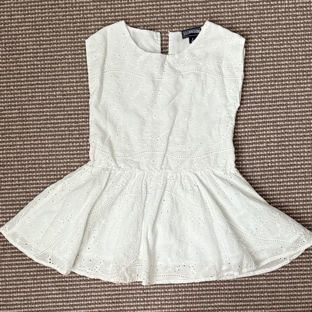 Vilebrequin White Eyelet Kids Dress